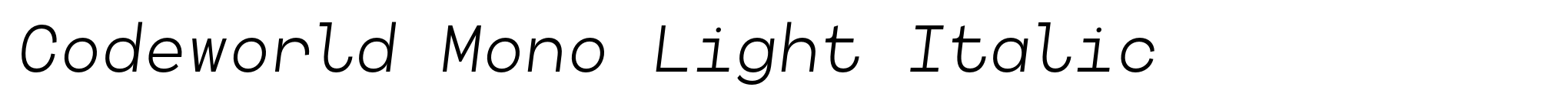 Codeworld Mono Light Italic image